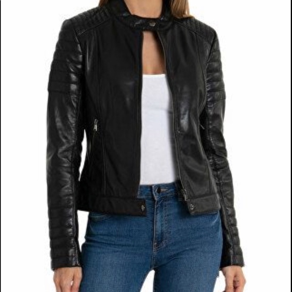 Leather Motorcycle Jacket By Bagatelle